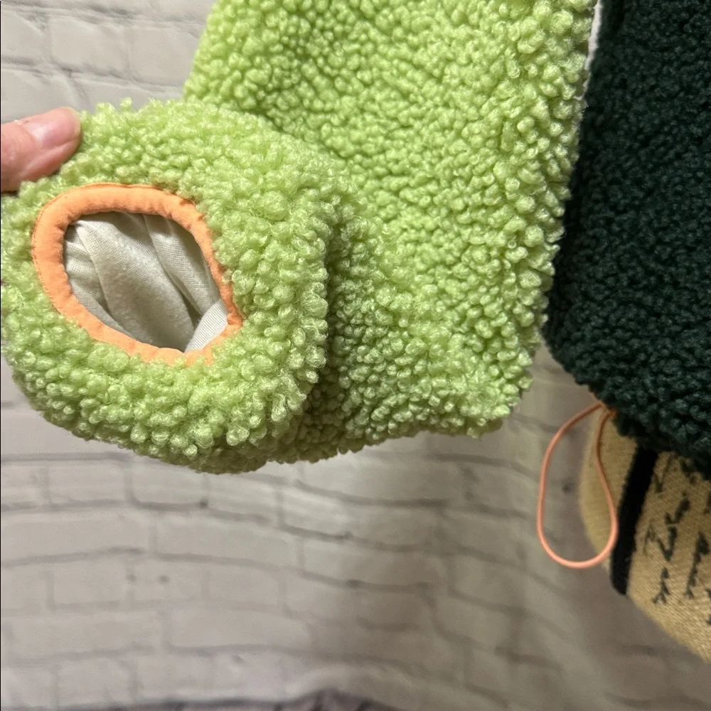 Wild Fable oversized cropped Colorblock Sherpa Jacket with Zipper & pockets - Picture 3 of 9